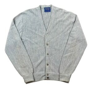 Vintage Pen West Cardigan Sweater Men Medium‎ Blue Pendleton Wool Preppy 80s